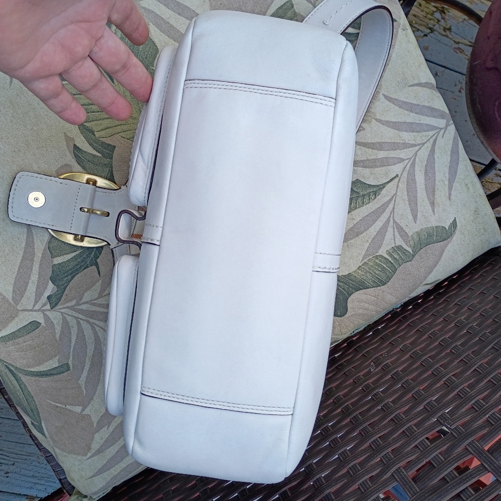 Coach vintage bleeker legacy tattersall flap shoulder bag with gold buckle - Picture 17 of 17